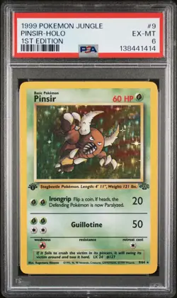Pinsir: 1999 Pokemon Jungle 1st Edition Holographic #9 WOTC Vintage - PSA 6 - Image 2