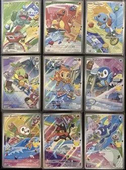Pokemon First Partner Illustration 30th Collection Complete 9 Card Promo Set NM - Image 1