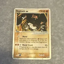 Pokemon Regirock EX 97/106 EX Emerald 110HP Basic English Card 2005 - Image 1