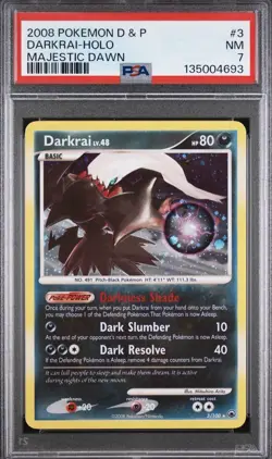 Pokemon 2008 - Darkrai 3/100 Majestic Dawn Holo Rare (Diamond & Pearl) PSA 7 NM - Image 1