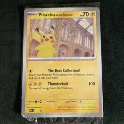 Pikachu At The Museum, Pokemon X Natural History Museum Jumbo Promo Card sealed - Image 1