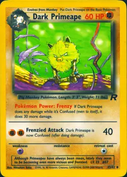 DARK PRIMEAPE 43/82 UNCOMMON TEAM ROCKET POKEMON UNLIMITED MP - Image 1