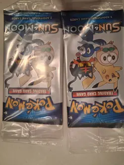 Pokemon SUN & MOON Base Set 3 Card Booster Pack FACTORY SEALED - Image 1
