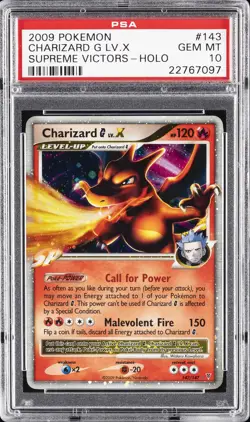 2009 POKEMON PLATINUM SUPREME VICTORS #143 CHARIZARD G LV.X-HOLO PSA 10 - Image 1