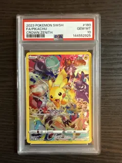 Pikachu 160/159 Full Art 2023 Pokemon SWSH Crown Zenith PSA 10 Gem Mint - Image 1