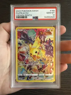 Pikachu 160/159 Full Art 2023 Pokemon SWSH Crown Zenith PSA 10 Gem Mint - Image 3