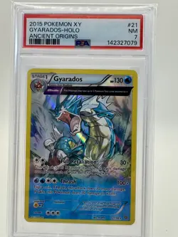 2015 Gyarados Pokemon XY Ancient Origins 21 Reverse Foil PSA 7 - Image 2