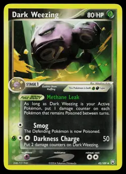 Pokemon Card - Dark Weezing Team Rocket Returns 42/109 Uncommon - Image 1