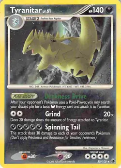 Tyranitar 30/100 Rare Stormfront Pokemon MP - Image 1