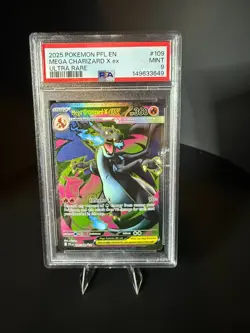 2025 Pokemon Phantasmal Flames Mega Charizard X ex Ultra Rare PSA 9 #109/094 - Image 1
