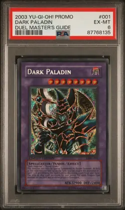 2003 YU-GI-OH! PROMO | DUEL MASTER'S GUIDE DMG- 001 DARK PALADIN PSA 6 - Image 3