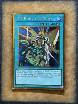 Yugioh My Body As A Shield PGL2-EN074 Gold Rare 1st Ed LP - Image 1