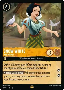 SNOW WHITE - Well Wisher Legendary #25/204 EN 2 Disney Lorcana RISE OF FLOODBORN - Image 1