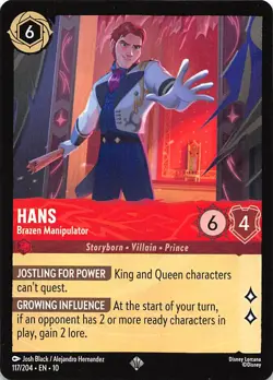 Hans Brazen Manipulator 117/204 Whispers in the Well Disney Lorcana - Image 1