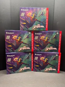 Magic The Gathering Spider-Man Omega Collector Booster Box - Set of 5 - SEALED - Image 1