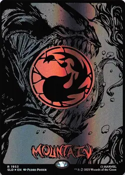 Secret Lair Marvel's Spider-Man: Mana Symbiote Raised Foil Venom Mountain MTG - Image 1