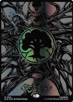 Secret Lair Marvel's Spider-Man: Mana Symbiote Raised Foil Venom Forest MTG - Image 1