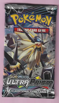 Pokemon "Ultra Prism" 10-Card Sealed Booster Pack (Dusk Mane Solgaleo) X1 - Image 1