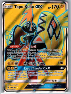 Tapu Koko GX (Full Art) 135/145 SM - Guardians Rising - Pokemon Card - LP - Image 1
