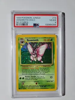 1999 POKEMON JUNGLE NO SYMBOL #13 VENOMOTH-HOLO PSA 4 - Image 1