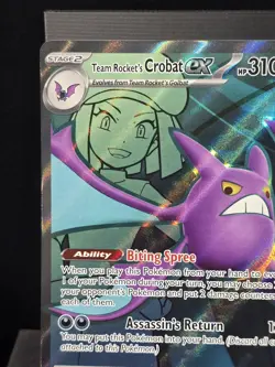 Pokemon Team Rocket's Crobat ex 217/182 Destined Rivals Ultra Rare Full Art NM - Image 4