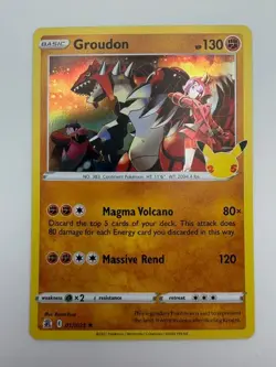 #017/025 Groudon Holo Rare - Pokemon TCG Celebrations 25th Anniversary 2021 - NM - Image 1