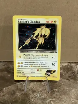 Pokemon Rocket’s Zapdos 15/132 Holo SWIRL! LP Gym Challenge - Image 1