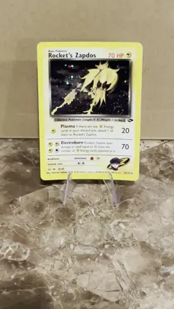 Pokemon Rocket’s Zapdos 15/132 Holo SWIRL! LP Gym Challenge - Image 2