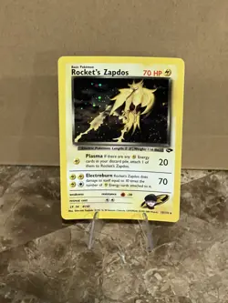 Pokemon Rocket’s Zapdos 15/132 Holo SWIRL! LP Gym Challenge - Image 4