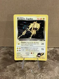 Pokemon Rocket’s Zapdos 15/132 Holo SWIRL! LP Gym Challenge - Image 5