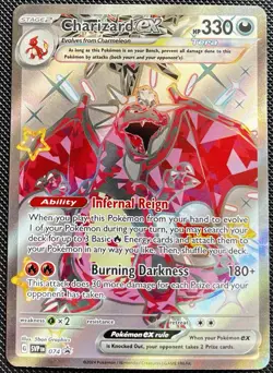 Pokemon TCG Charizard EX 074 SV Scarlet & Violet Promo Card Shiny Holo - Image 1