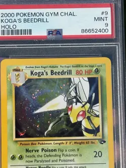 Pokemon Gym Challenge Koga's Beedrill Holo Rare 9/132 PSA 9 Unlimited English - Image 3