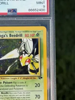 Pokemon Gym Challenge Koga's Beedrill Holo Rare 9/132 PSA 9 Unlimited English - Image 4