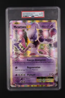 MewTwo EX Holo 52 Pokemon PSA 8 Jumbo 2016 Kanto Power Collection - Image 1