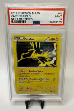 2012 Pokemon Black and White ( B & W ) Next Destinies #41 Zapdos Holo PSA 9 - Image 1