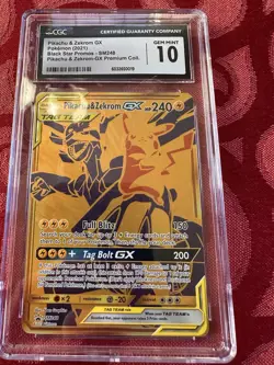 2021 POKEMON PREMIUM COLLECTION PROMO #SM248 PIKACHU & ZEKROM GX CGC 10 GEM MINT - Image 1