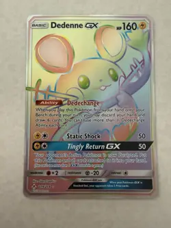 Pokemon Dedenne GX Full Art Secret Rare Holo 219/214 Sm-Unbroken Bonds 160 HP - Image 1