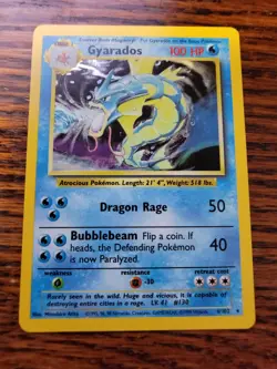 Gyarados 6/102 Base Set Unlimited Holo Rare Pokemon Card WOTC LP - Image 1