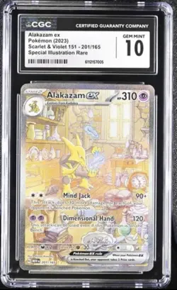 2023 POKEMON SCARLET & VIOLET 151 ALAKAZAM EX #201 - CGC 10 GEM MINT - Image 1