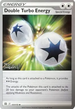 Double Turbo Energy 151/172 (NM) World Championships 2022 Promo Pokemon Card TCG - Image 1