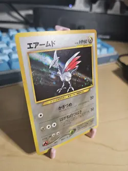 SWIRL Skarmory Japanese Pokemon Card No. 227 Neo Genesis Set Holo Rare - Image 3