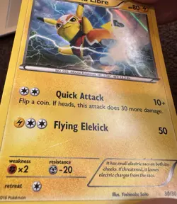 Pokemon Pikachu Libre XY Trainer Kit Holo Promo 30/30 2016 80HP 50 Attack - Image 3