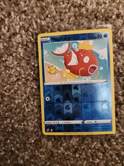 POKEMON MAGIKARP 039/192 REVERSE HOLO REBEL CLASH LP PIKACHU IN BACKGROUND - Image 1
