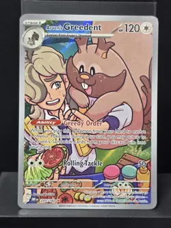 Pokemon Arven's Greedent 205/182 Illustration Rare Destined Rivals Holo NM - Image 2