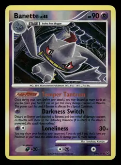 Pokemon Banette Rare Platinum 19/127 LP Reverse Holo - Image 1