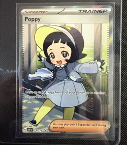 Pokemon Poppy 220/197 SV03: Obsidian Flames Full Art Ultra Rare Holo Trainer - Image 1