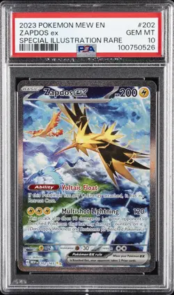 2023 POKEMON MEW EN-151 SPECIAL ILLUSTRATION RARE #202 ZAPDOS EX PSA 10 - Image 1