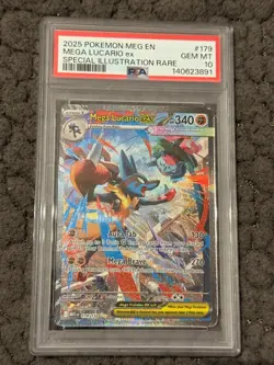 Pokemon Mega Evolutions Mega Lucario EX SIR 179/132 PSA 10 - Image 1