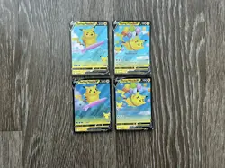 Pokemon Celebrations Surfing Pikachu V Flying Pikachu V 4 Card Lot All NM - Image 1