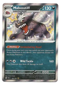 Mabosstiff 188/091 SV: Paldean Fates Holo Pokemon TCG Shiny Rare - NM - Image 1